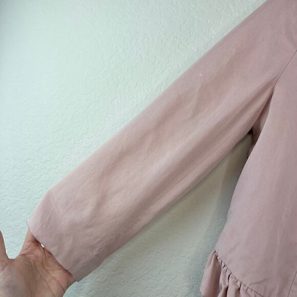 Cartonnier by Anthropologie Open Front Calin Ruffle 3/4 Sleeve Blazer Pink Small - Picture 5 of 7
